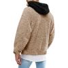 Runcati Mens Fuzzy Sherpa Pullover Hoodie Sweatshirts Long Sleeve Sport Front Pocket Military Fall Outwear Winter Hooded(03 Beige)