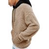 Runcati Mens Fuzzy Sherpa Pullover Hoodie Sweatshirts Long Sleeve Sport Front Pocket Military Fall Outwear Winter Hooded(03 Beige)