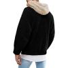 Runcati Mens Fuzzy Sherpa Pullover Hoodie Sweatshirts Long Sleeve Sport Front Pocket Military Fall Outwear Winter Hooded(03 Black)