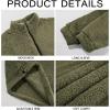 Runcati Mens Fuzzy Sherpa Sweatshirt Quarter Zip Pullover Long Sleeve Winter Fall Fleece Outwear(Army Green)