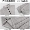Runcati Mens Fuzzy Sherpa Sweatshirt Quarter Zip Pullover Long Sleeve Winter Fall Fleece Outwear(Gray)