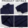 Runcati Mens Fuzzy Sherpa Sweatshirt Quarter Zip Pullover Long Sleeve Winter Fall Fleece Outwear(Navy)