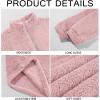 Runcati Mens Fuzzy Sherpa Sweatshirt Quarter Zip Pullover Long Sleeve Winter Fall Fleece Outwear(Pink)