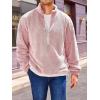 Runcati Mens Fuzzy Sherpa Sweatshirt Quarter Zip Pullover Long Sleeve Winter Fall Fleece Outwear(Pink)