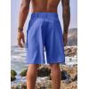 Runcati Mens Golf Shorts Flat Front Chino Casual Cotton Dress Work Shorts for Men(Blue)