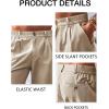 Runcati Mens Golf Shorts Flat Front Chino Casual Cotton Dress Work Shorts for Men(Khaki)