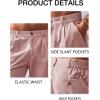 Runcati Mens Golf Shorts Flat Front Chino Casual Cotton Dress Work Shorts for Men(Pink)