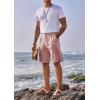 Runcati Mens Golf Shorts Flat Front Chino Casual Cotton Dress Work Shorts for Men(Pink)