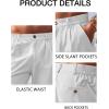 Runcati Mens Golf Shorts Flat Front Chino Casual Cotton Dress Work Shorts for Men(White)