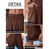 Runcati Mens Harem Pants Baggy Hippie Casual Cotton Linen Loose Boho Yoga Beach Drop Crotch Trouser(Brown)