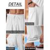 Runcati Mens Harem Pants Baggy Hippie Casual Cotton Linen Loose Boho Yoga Beach Drop Crotch Trouser(White)