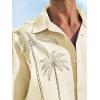 Runcati Mens Hawaiian Shirt Short Sleeve Button Down Summer Beach Vacation Cotton Linen Shirts(Beige)