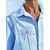 Runcati Mens Hawaiian Shirt Short Sleeve Button Down Summer Beach Vacation Cotton Linen Shirts(Blue)