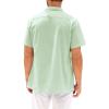 Runcati Mens Hawaiian Shirt Short Sleeve Button Down Summer Beach Vacation Cotton Linen Shirts(Mint Color)
