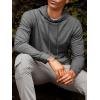 Runcati Mens Lightweight Hoodies Pullover Long Sleeve Casual Workout Athletic Shirt Hooded Sweatshirts(Grey)