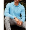 Runcati Mens Lightweight Hoodies Pullover Long Sleeve Casual Workout Athletic Shirt Hooded Sweatshirts(Light Blue)