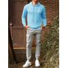 Runcati Mens Lightweight Hoodies Pullover Long Sleeve Casual Workout Athletic Shirt Hooded Sweatshirts(Light Blue)