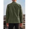 Runcati Mens Lightweight Safari Jacket Button Up Cotton Outdoor Military Cargo Long Sleeve Outwear(Army Green)