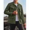 Runcati Mens Lightweight Safari Jacket Button Up Cotton Outdoor Military Cargo Long Sleeve Outwear(Army Green)