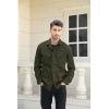 Runcati Mens Lightweight Safari Jacket Button Up Cotton Outdoor Military Cargo Long Sleeve Outwear(Army Green)