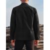 Runcati Mens Lightweight Safari Jacket Button Up Cotton Outdoor Military Cargo Long Sleeve Outwear(Black)