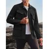 Runcati Mens Lightweight Safari Jacket Button Up Cotton Outdoor Military Cargo Long Sleeve Outwear(Black)