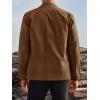 Runcati Mens Lightweight Safari Jacket Button Up Cotton Outdoor Military Cargo Long Sleeve Outwear(Brown)