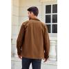 Runcati Mens Lightweight Safari Jacket Button Up Cotton Outdoor Military Cargo Long Sleeve Outwear(Brown)
