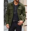 Runcati Mens Lightweight Safari Jacket Casual Button Up Jacket Windproof Work Coat with Pockets(Army Green)