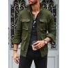 Runcati Mens Lightweight Safari Jacket Casual Button Up Jacket Windproof Work Coat with Pockets(Army Green)