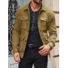 Runcati Mens Lightweight Safari Jacket Casual Button Up Jacket Windproof Work Coat with Pockets(Khaki)