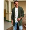 Runcati Mens Long Cardigan Sweater Casual Ruffle Shawl Collar Open Front Cardigan Knit Drape Cape Winter Sweaters(Army Green)