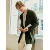 Runcati Mens Long Cardigan Sweater Casual Ruffle Shawl Collar Open Front Cardigan Knit Drape Cape Winter Sweaters(Army Green)