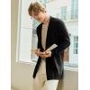 Runcati Mens Long Cardigan Sweater Casual Ruffle Shawl Collar Open Front Cardigan Knit Drape Cape Winter Sweaters(Black)