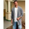 Runcati Mens Long Cardigan Sweater Casual Ruffle Shawl Collar Open Front Cardigan Knit Drape Cape Winter Sweaters(Gray)