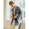 Runcati Mens Long Cardigan Sweater Casual Ruffle Shawl Collar Open Front Cardigan Knit Drape Cape Winter Sweaters(Gray)