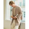 Runcati Mens Long Cardigan Sweater Casual Ruffle Shawl Collar Open Front Cardigan Knit Drape Cape Winter Sweaters(Khaki)
