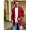 Runcati Mens Long Cardigan Sweater Casual Ruffle Shawl Collar Open Front Cardigan Knit Drape Cape Winter Sweaters(Wine Red)
