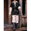 Runcati Mens Medieval Costume Halloween Renaissance Tunic Viking Knight Pirate Warrior LARP Shirts(Black)