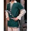 Runcati Mens Medieval Costume Halloween Renaissance Tunic Viking Knight Pirate Warrior LARP Shirts(Green)