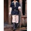 Runcati Mens Medieval Costume Halloween Renaissance Tunic Viking Knight Pirate Warrior LARP Shirts(Navy)