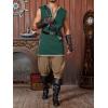Runcati Mens Medieval Costume Pirate Renaissance Sleeveless Tunic Knight Viking Halloween LARP Shirts(Army Green)