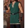 Runcati Mens Medieval Costume Pirate Renaissance Sleeveless Tunic Knight Viking Halloween LARP Shirts(Army Green)