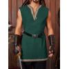 Runcati Mens Medieval Costume Pirate Renaissance Sleeveless Tunic Knight Viking Halloween LARP Shirts(Army Green)