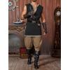 Runcati Mens Medieval Costume Pirate Renaissance Sleeveless Tunic Knight Viking Halloween LARP Shirts(Black)