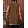 Runcati Mens Medieval Costume Pirate Renaissance Sleeveless Tunic Knight Viking Halloween LARP Shirts(Brown)