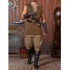 Runcati Mens Medieval Costume Pirate Renaissance Sleeveless Tunic Knight Viking Halloween LARP Shirts(Brown)