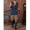Runcati Mens Medieval Costume Pirate Renaissance Sleeveless Tunic Knight Viking Halloween LARP Shirts(Navy)