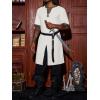 Runcati Mens Medieval Pirate Costume Tunic Renaissance Knight Warrior Viking LARP Halloween Tops(A-beige)