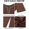 Runcati Mens Medieval Pirate Costume Tunic Renaissance Knight Warrior Viking LARP Halloween Tops(A-brown)